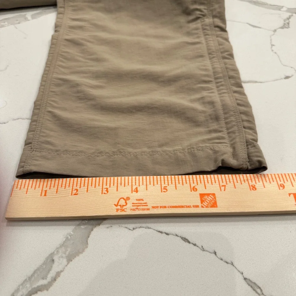 The North Face Men Convertible Hiking Pants Khaki Tan Zip Off Cargo Belted 32x29